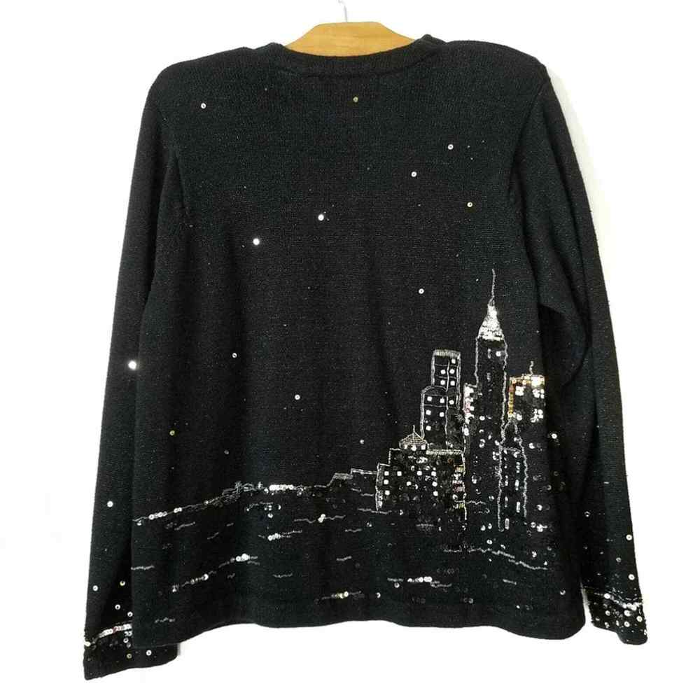 Design Options sequin embroidery skyline cardigan - Picture 2 of 8